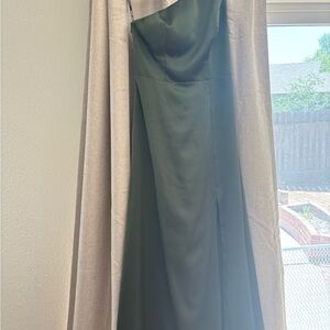 Birdy Grey Green One-Shoulder Sleeveless Gown for Weddings